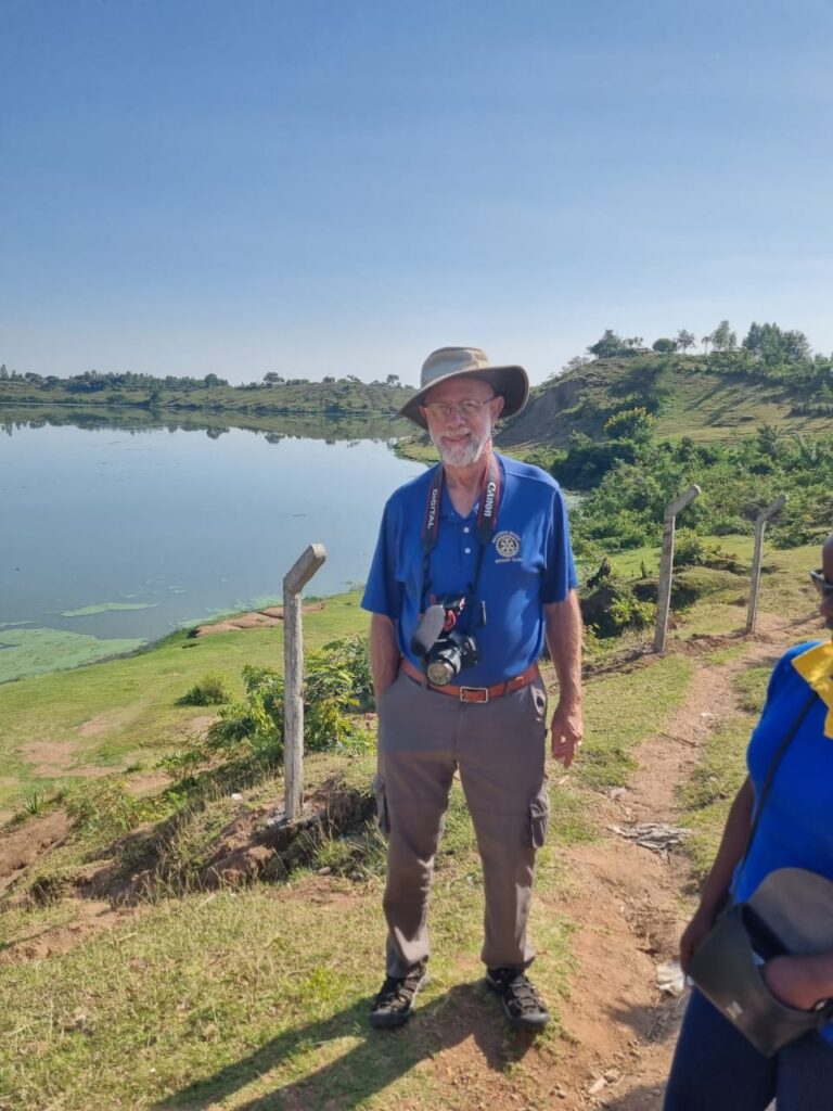 Tourist enjoying the view of Lake Simbi Nyaima